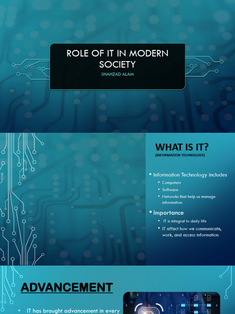 Role of IT in Modern Society PDF | PDF