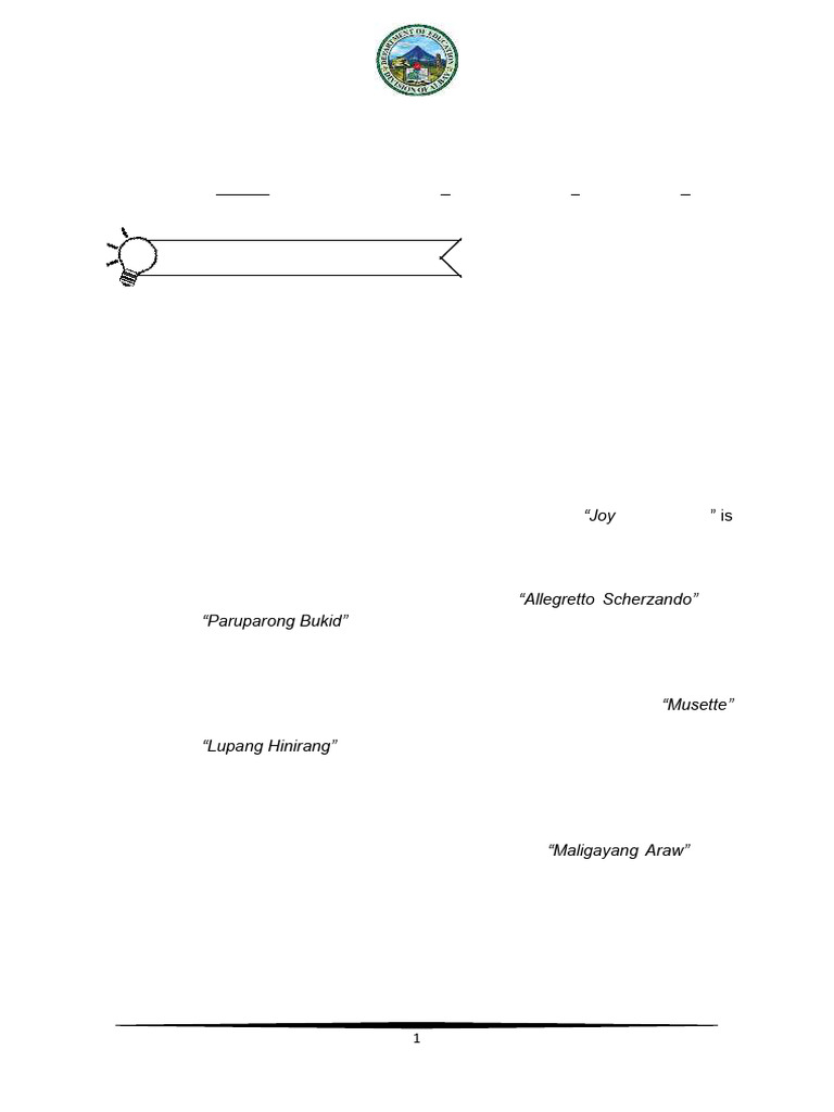 MUSIC-6-Q3-LAS-1-8 | PDF | Musical Forms | Musical Instruments