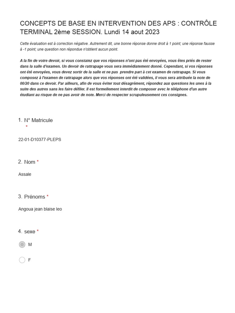 Contrôle des APS : Concepts de Base | PDF | Des sports