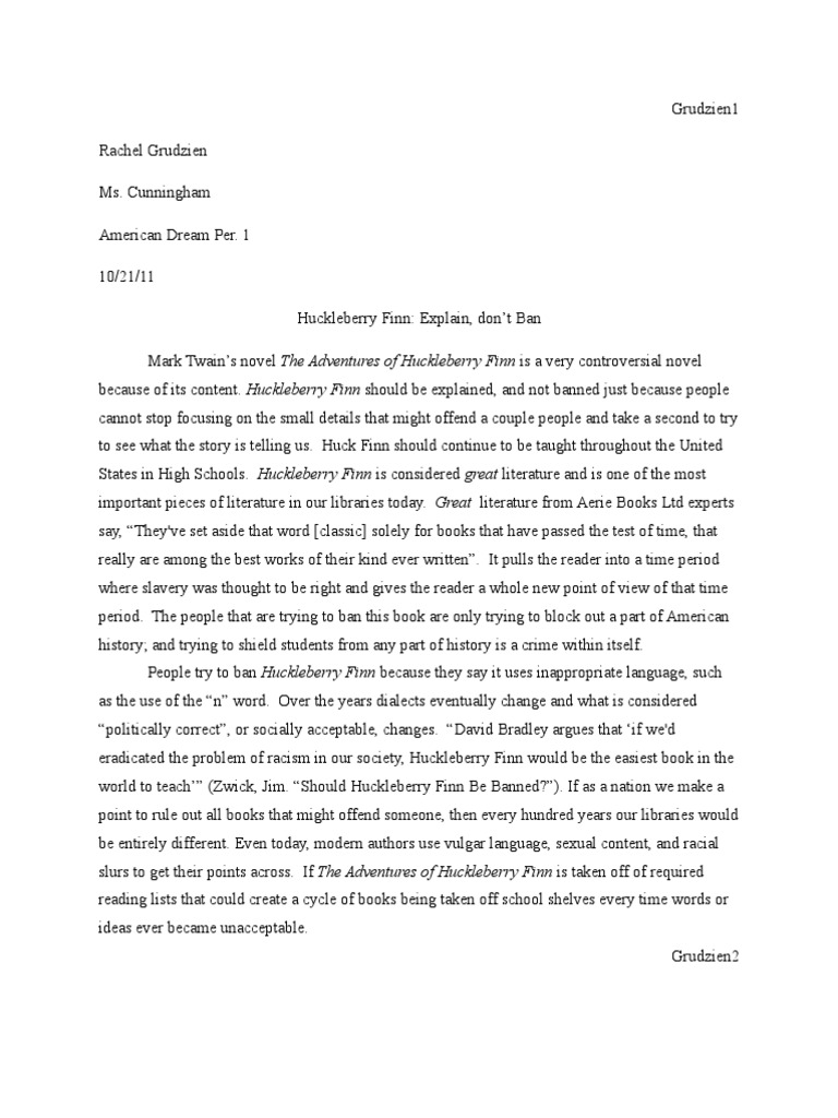 The Adventures Of Huckleberry Finn Essays - Free Essay