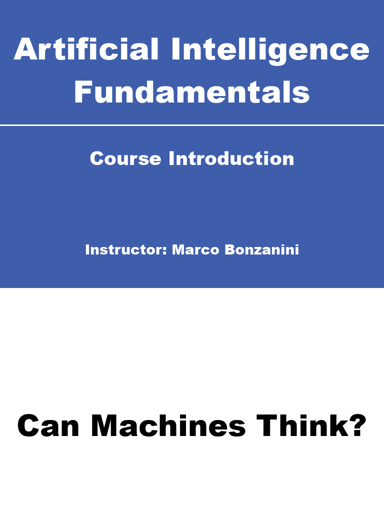 Intro to Artificial Intelligence Course | PDF | Artificial Intelligence ...