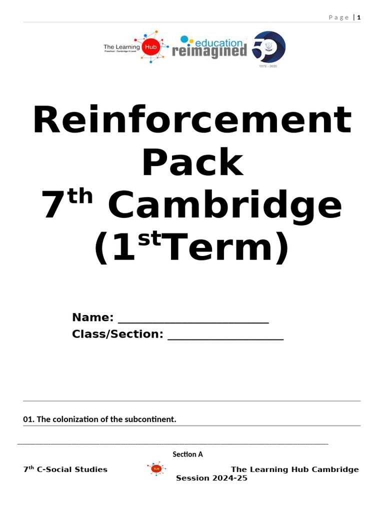 Practice Pack 7C, 1st Term-1 | PDF | Water Pollution
