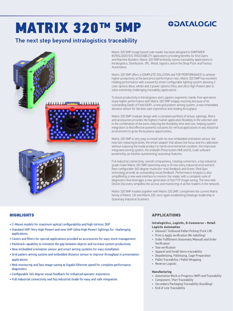 Ds Matrix320 5mp En | PDF | Camera Lens | Logistics