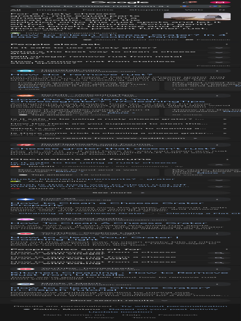How to Remove Rust From a Cheese Grater - Google Search | PDF