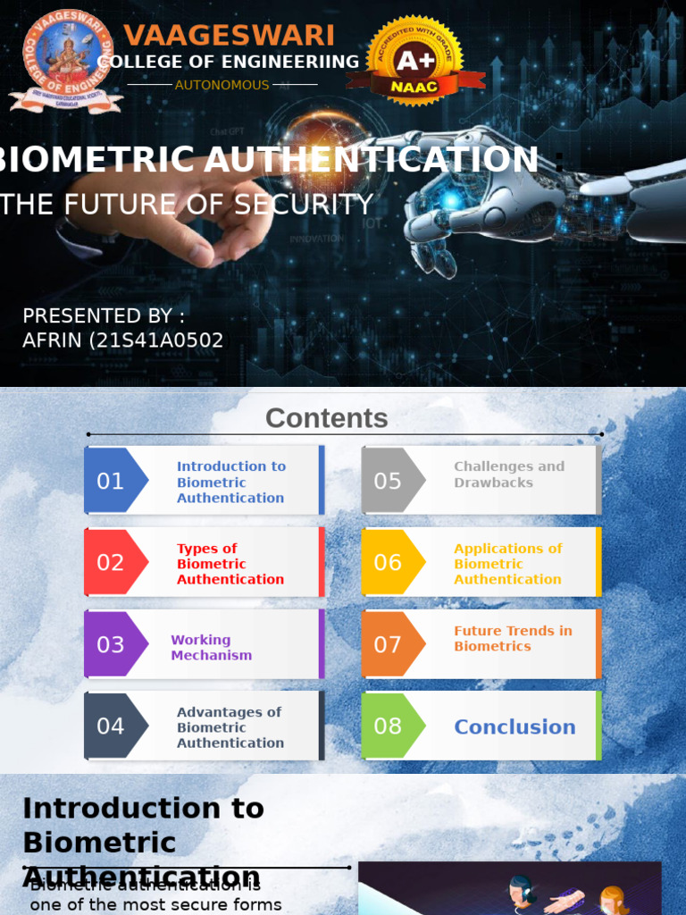 Biometric Authentication Overview and Future | PDF | Biometrics ...