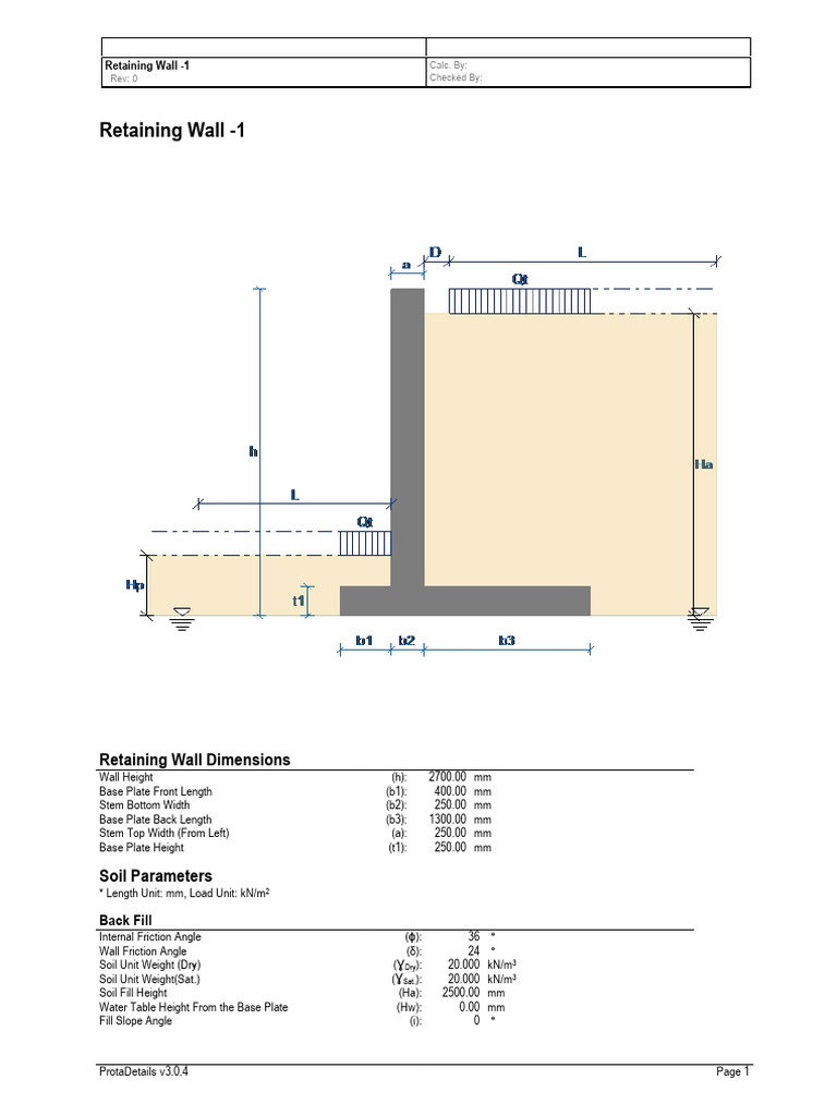 Retaining Wall Design Specifications | PDF | Building Engineering ...