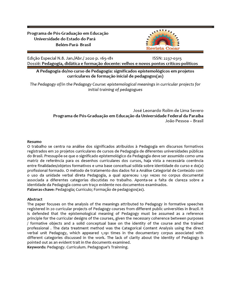 Significados Epistemológicos da Pedagogia | PDF | Pedagogia | Science