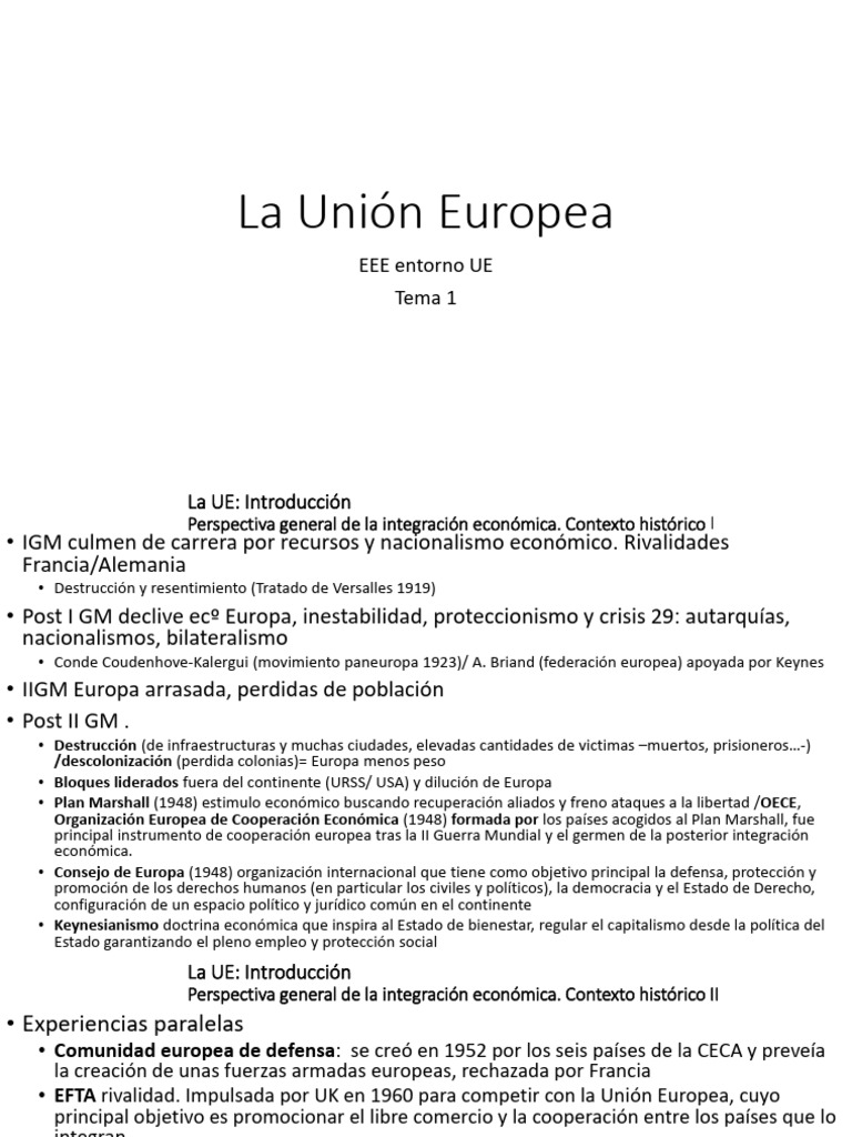 Historia y Evolución de la UE | PDF | Ley de la Unión Europea | Unión ...