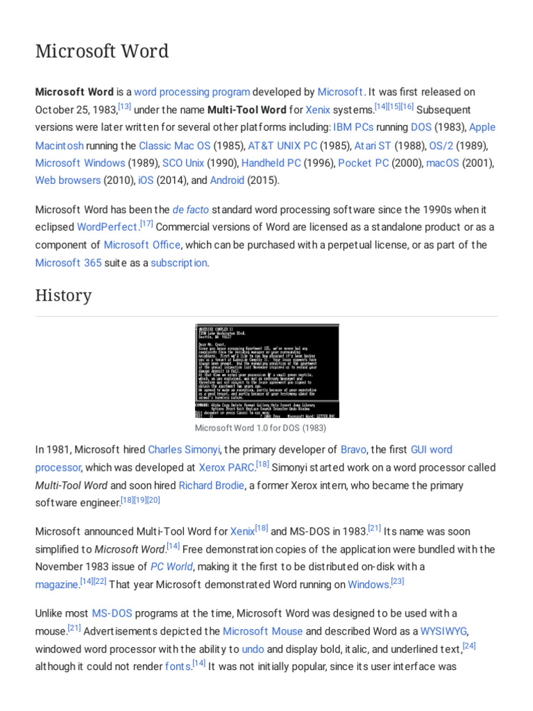 Microsoft Word - Wikipedia | PDF | Microsoft Word | Microsoft Office