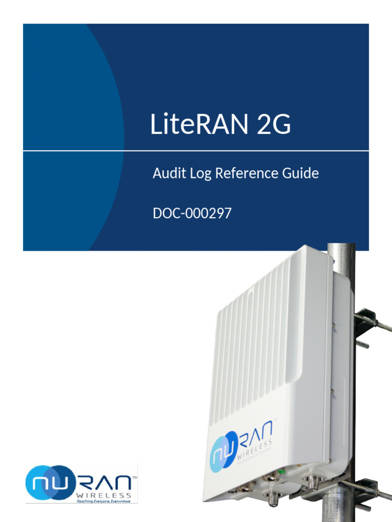 DOC-000297 LiteRAN 2G Audit Log Reference Guide 1.0 | PDF | Digital ...