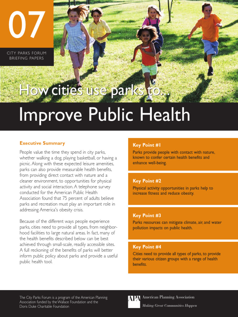 Health Benefits of City Parks | PDF | Obesity | Water