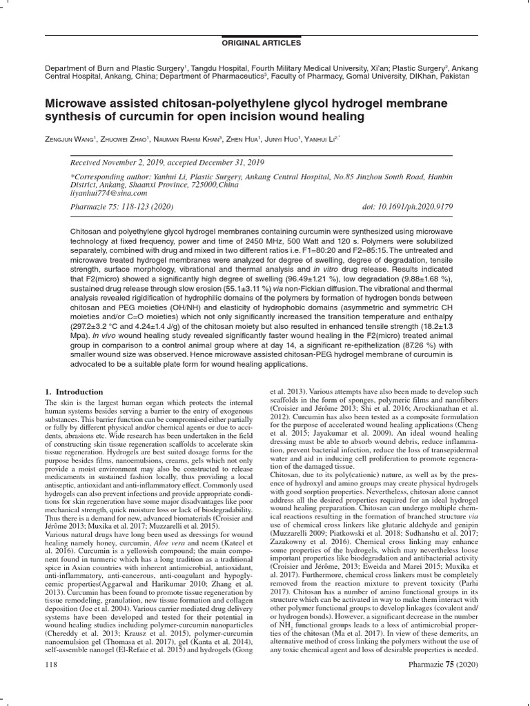 Microwave Assisted Chitosan-Polyethylene Glycol Hydrogel Membrane | PDF ...