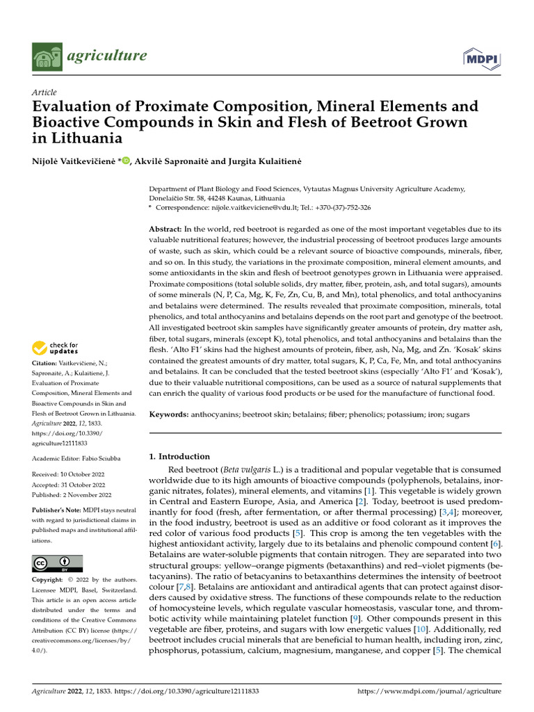 Evaluation of Proximate Composition Mineral Elemen | PDF | Chemistry