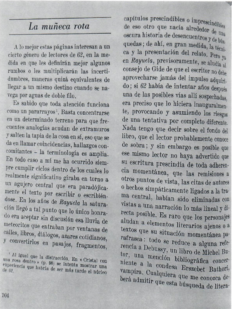 Cortázar La Muñeca Rota | PDF
