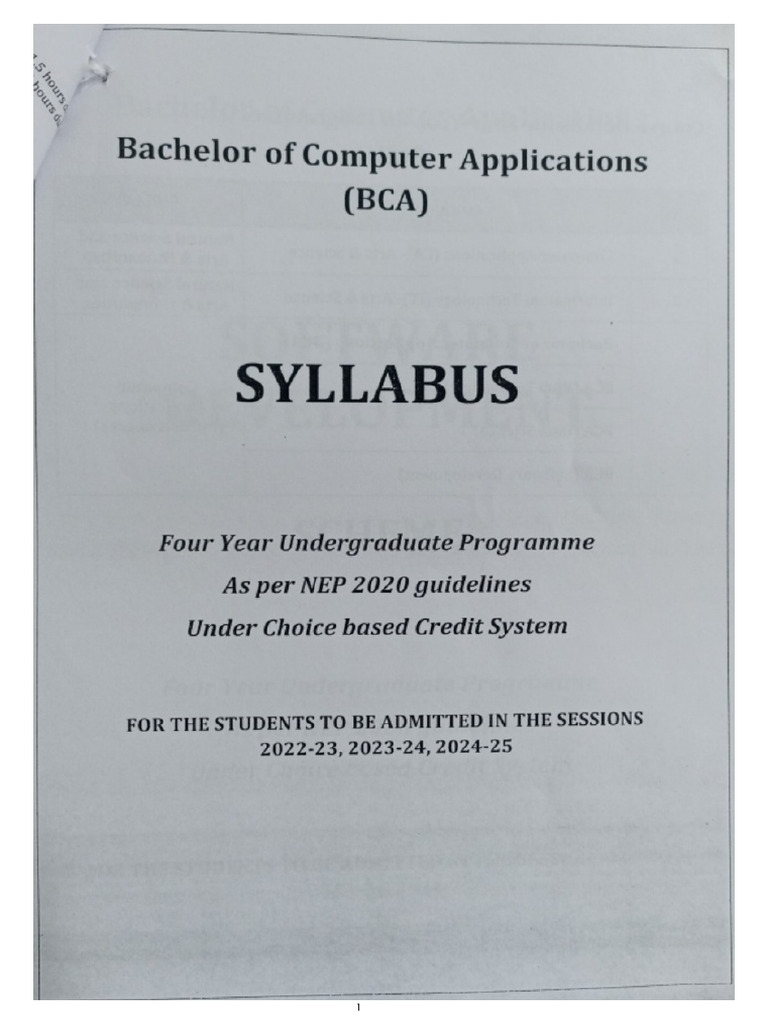 Syllabus BCA Software Development | PDF