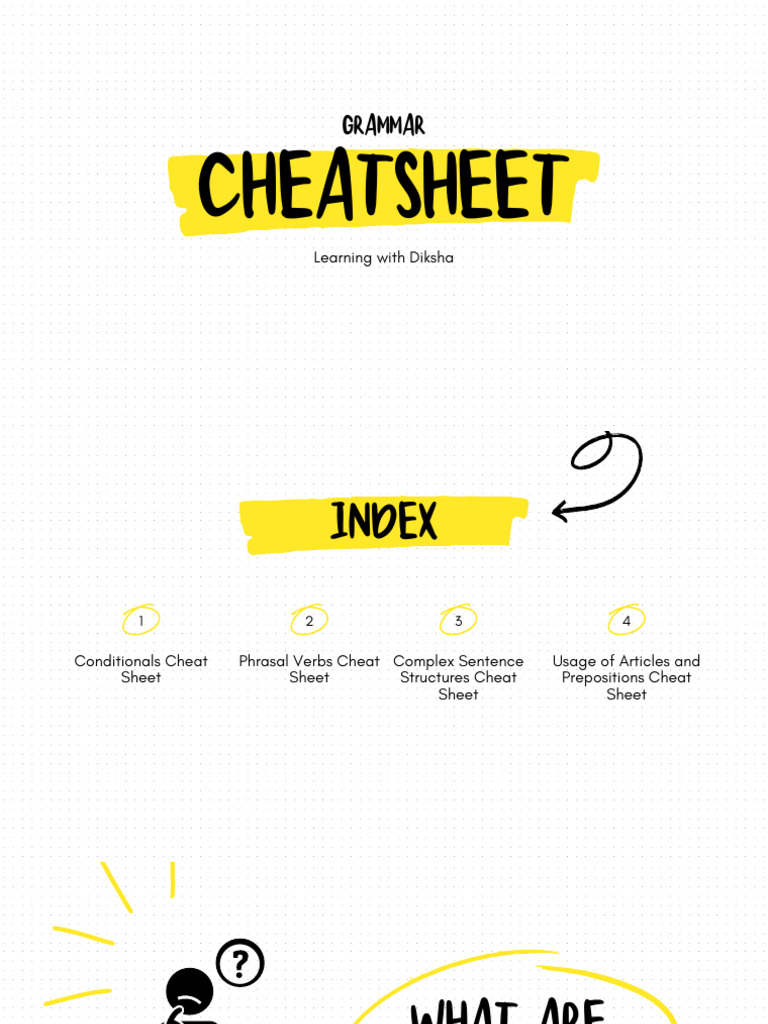 English Grammar Cheat Sheets | PDF | Sentence (Linguistics) | Noun