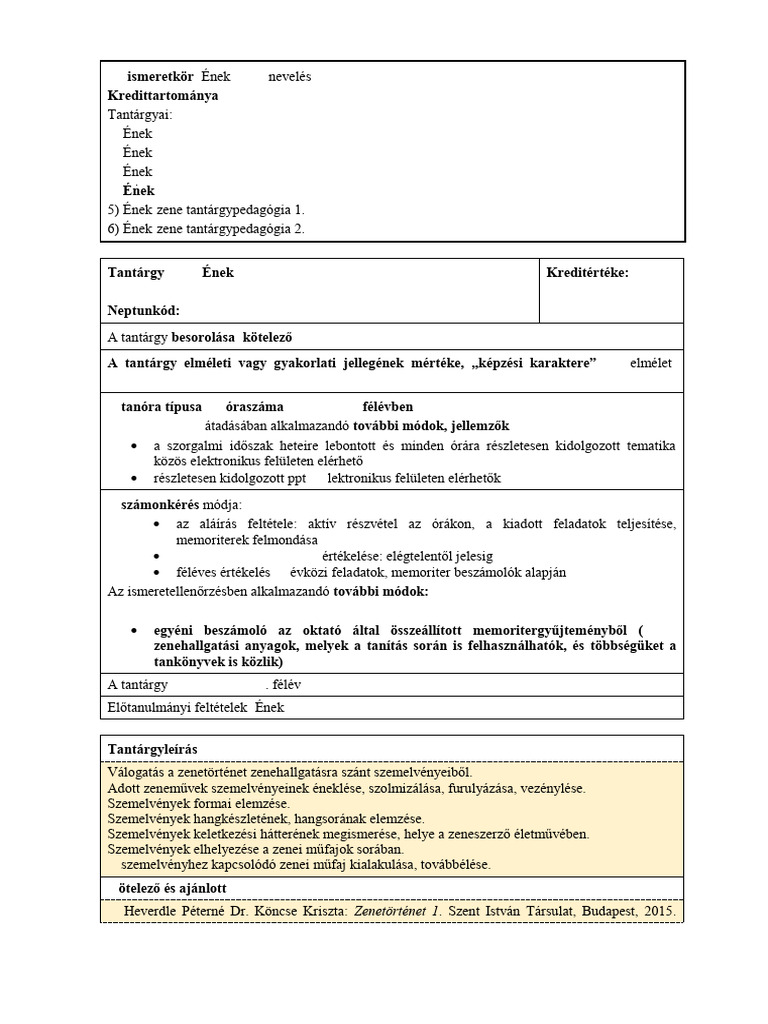 Ének Zene 4. - Zeneismeret 2. | PDF