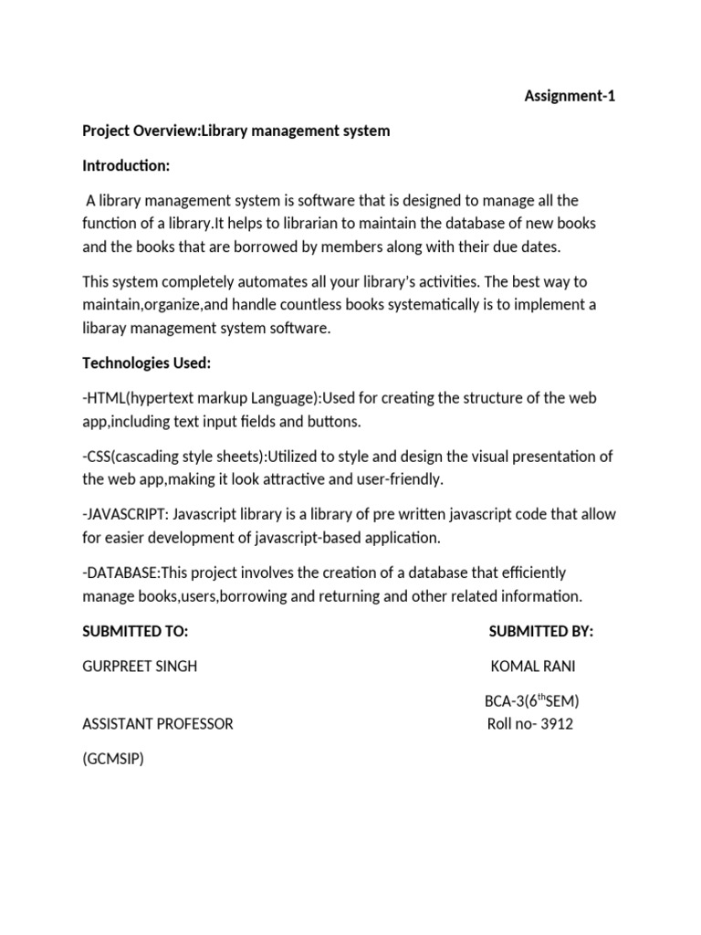 Library Management System Overview | PDF