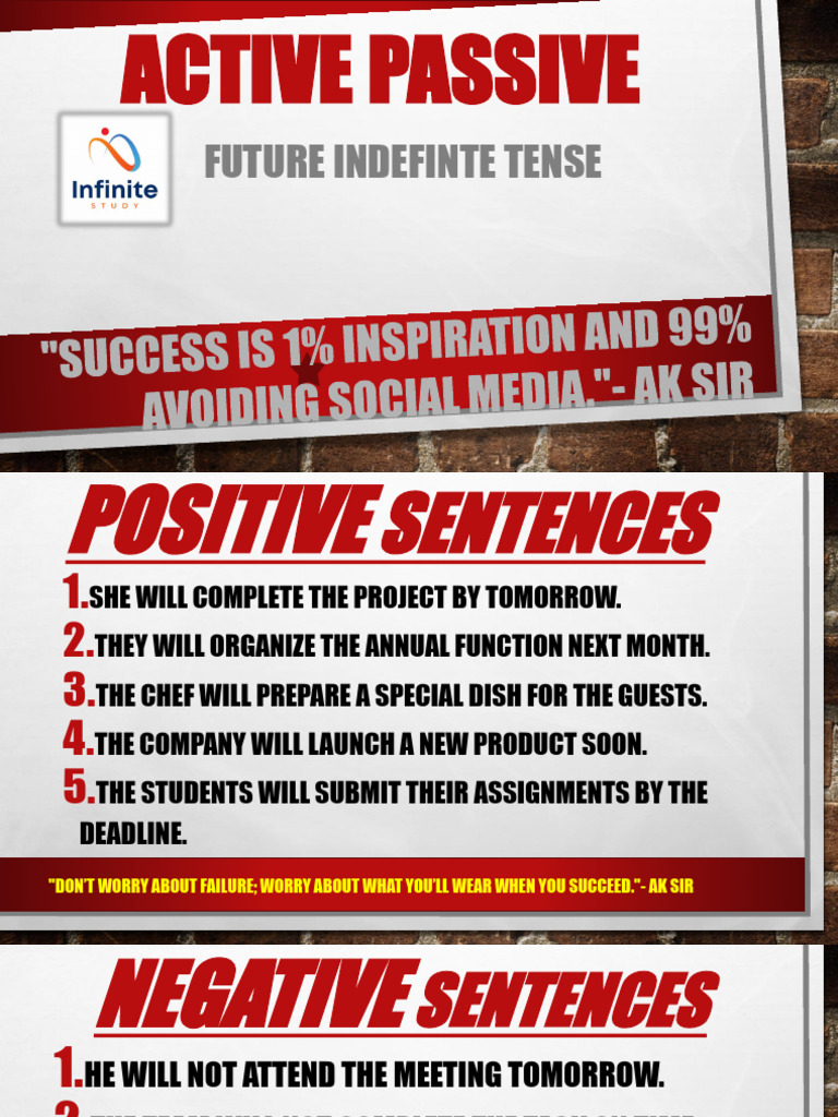 Future Indefinite Tense: Active & Passive | PDF