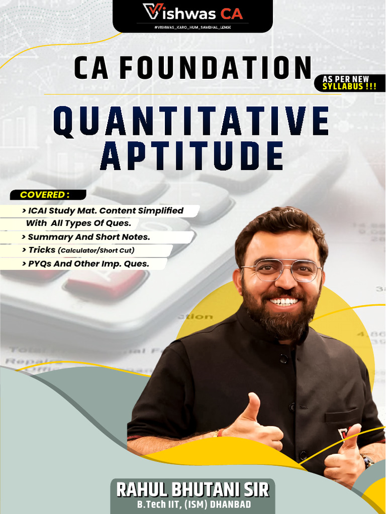 CA Foundation Quantitative Aptitude Guide | PDF | Ratio | Logarithm
