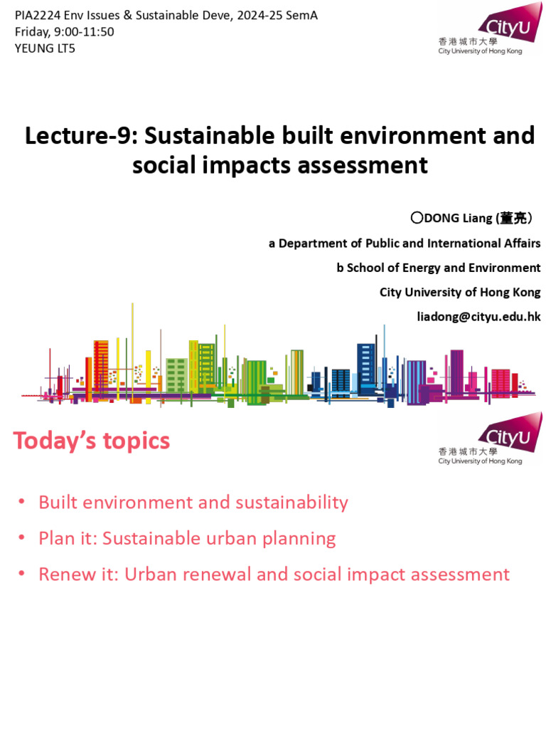 Sustainable Urban Planning & Impact Assessment | PDF | Built ...