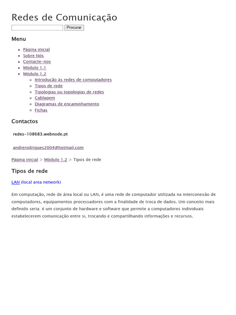Tipos de rede __ Redes de Comunicação | PDF | Rede de computadores ...
