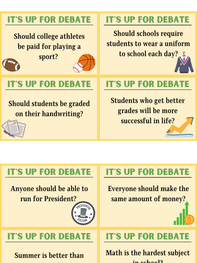 Engaging Debate Topics for Students | PDF