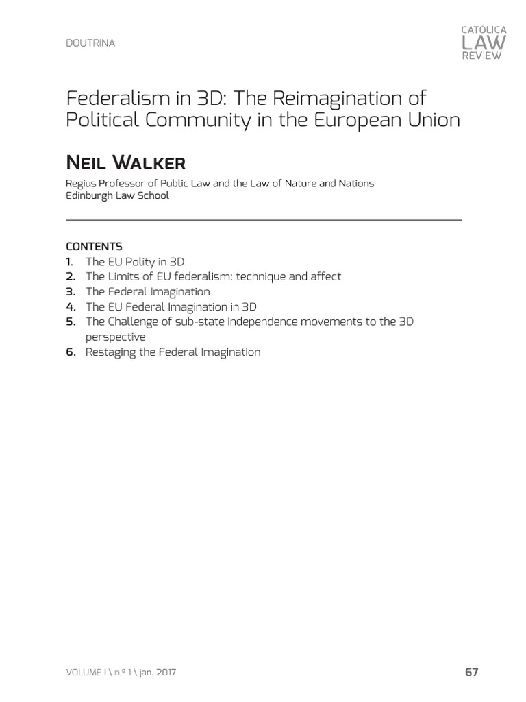 Neil Walker - Federalism in 3D | PDF | European Union | Federation