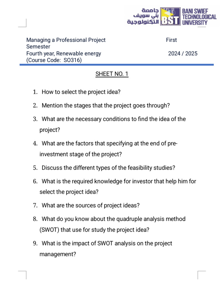 Project Management in Renewable Energy | PDF
