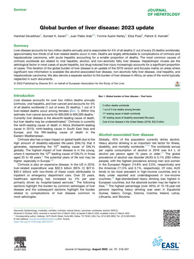 Global Burden of Liver Disease2023 Update | PDF | Hepatitis B | Cirrhosis