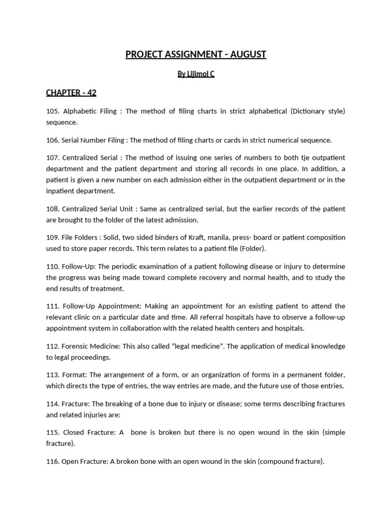 Project Assignment August | PDF | Patient | Medical Record