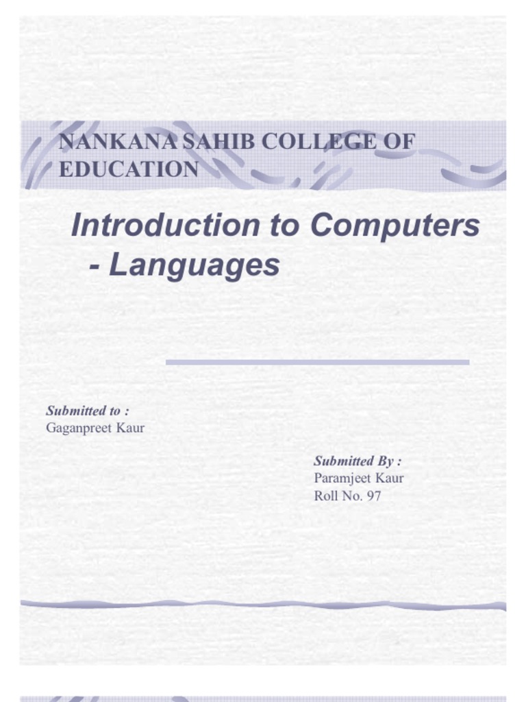 T 01 B Computer Intro Languages | PDF | C (Programming Language ...
