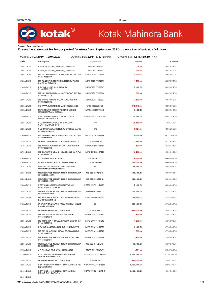 FWD Attached Statements of ZH From Mar To Apr 2020 | PDF