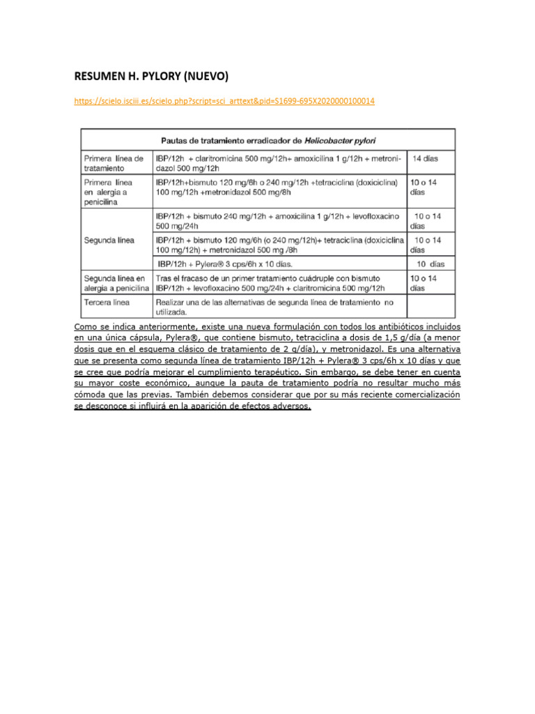 Nueva formulación Pylera® para H. Pylori | PDF