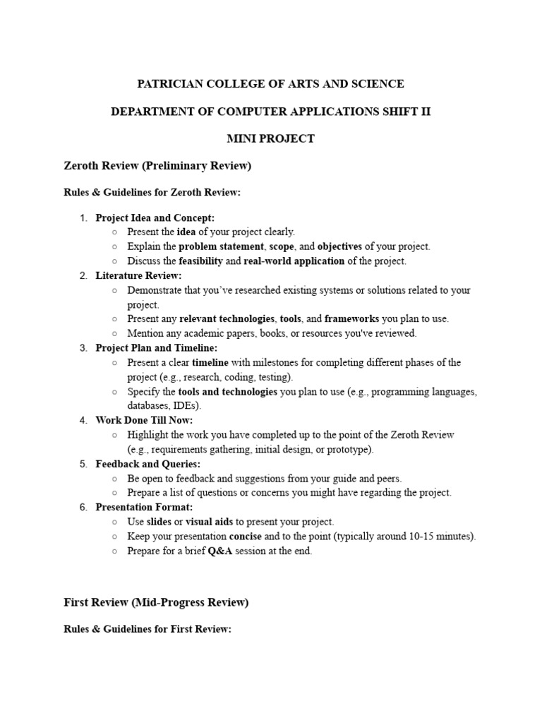 Mini Project Review Guidelines | PDF | Prototype | Computing