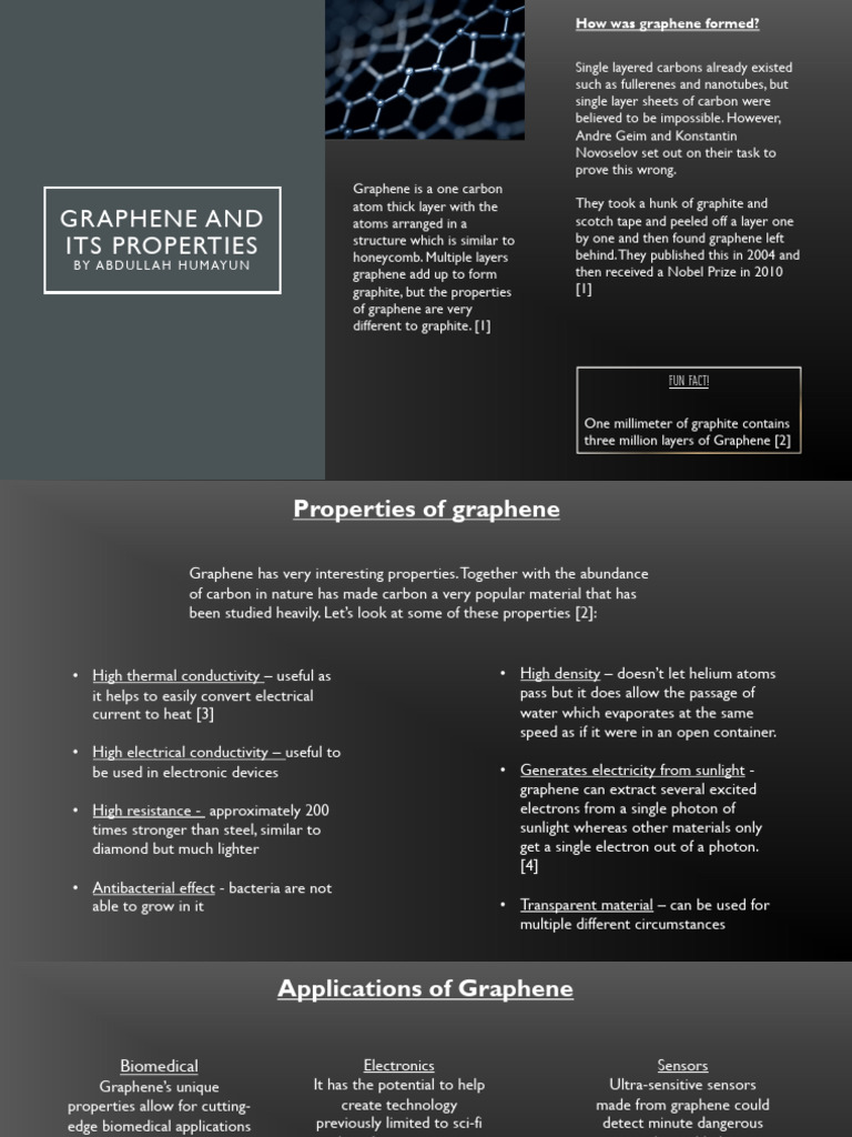 Properties and Applications of Graphene | PDF | Graphene | Carbon
