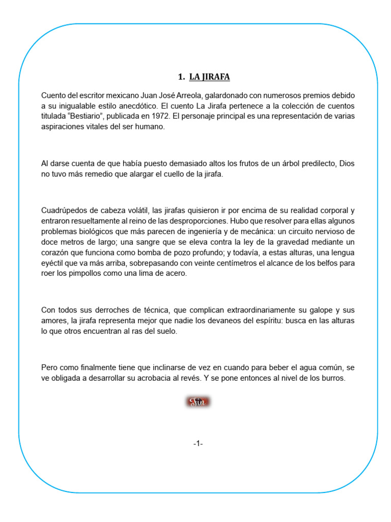 Cuentos De Arreola Y Borges Fantasía Y Realidad Pdf Aves