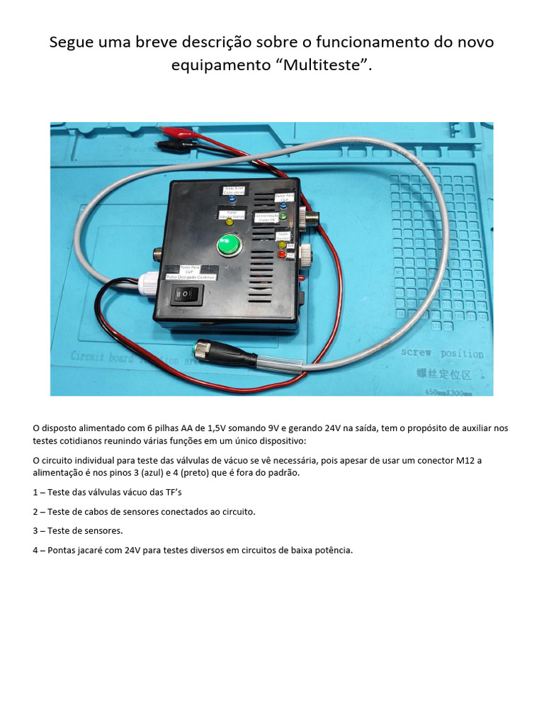 Equipamento Multiteste: Funções e Conexões | PDF