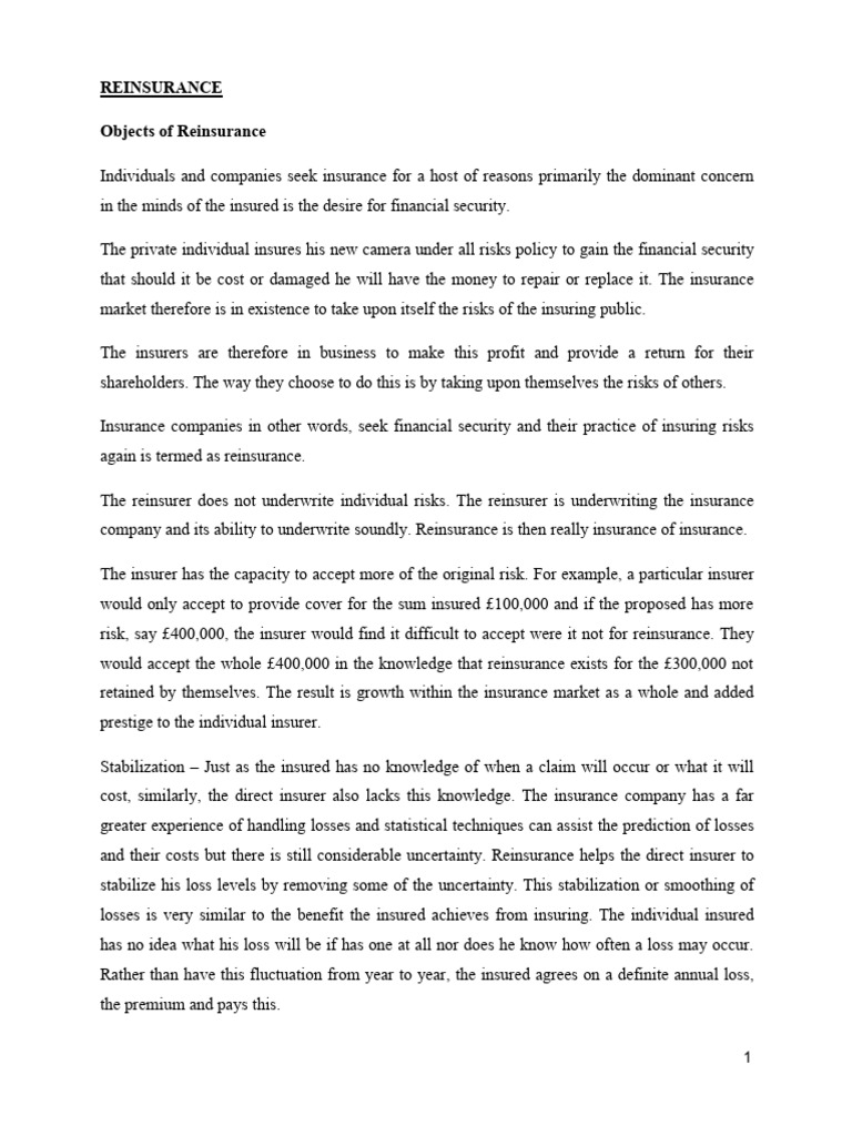 Cuk+dip+1 2+risk+management++notes-1 | PDF | Reinsurance | Insurance