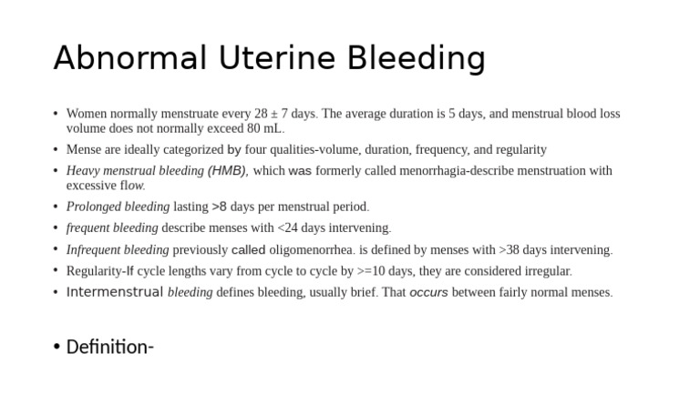 Understanding Abnormal Uterine Bleeding | PDF