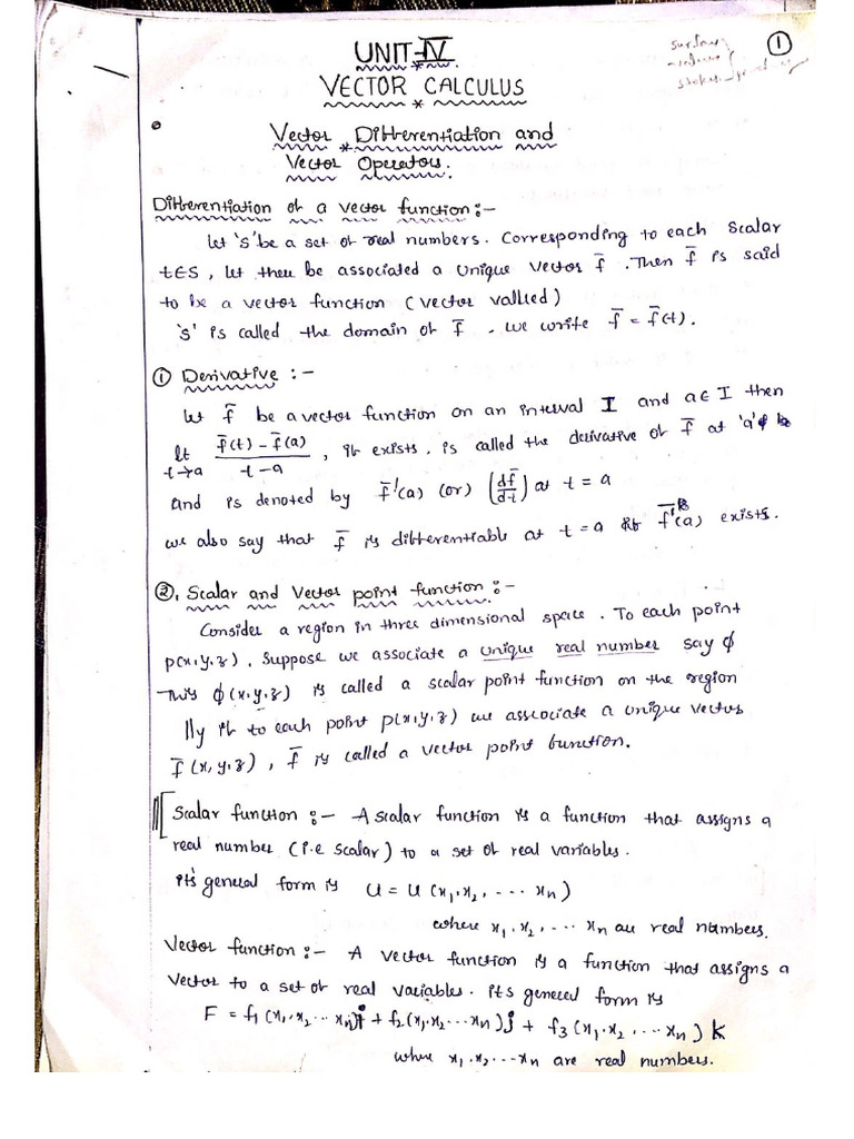 Vector Calculations Pdf