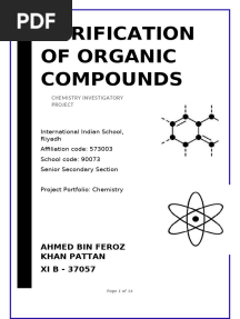 Chemistry Project - Purification of Organic Compounds