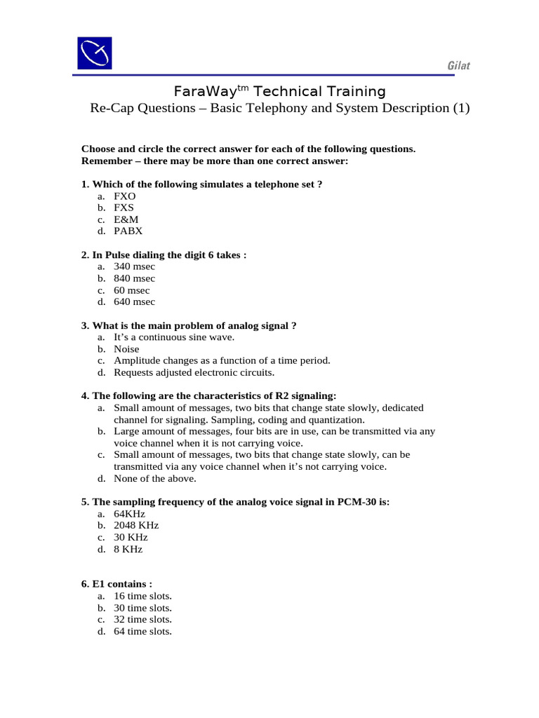 1 Basic Telephony | PDF