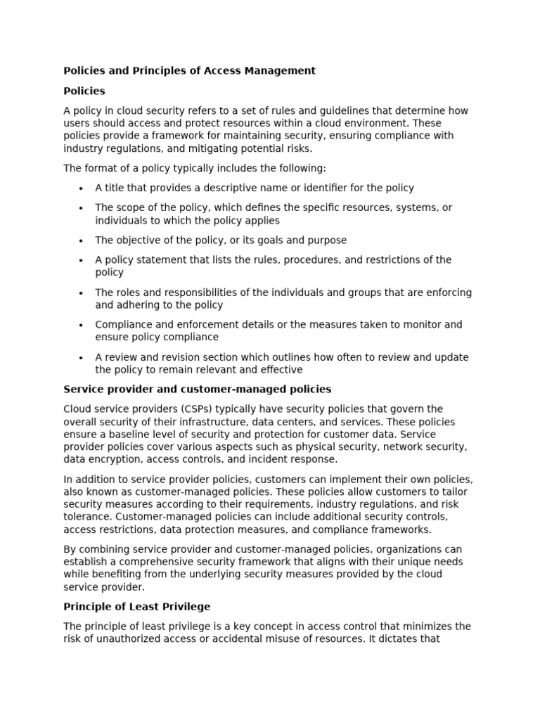 Access Management Policies Overview | PDF | Security | Computer Security