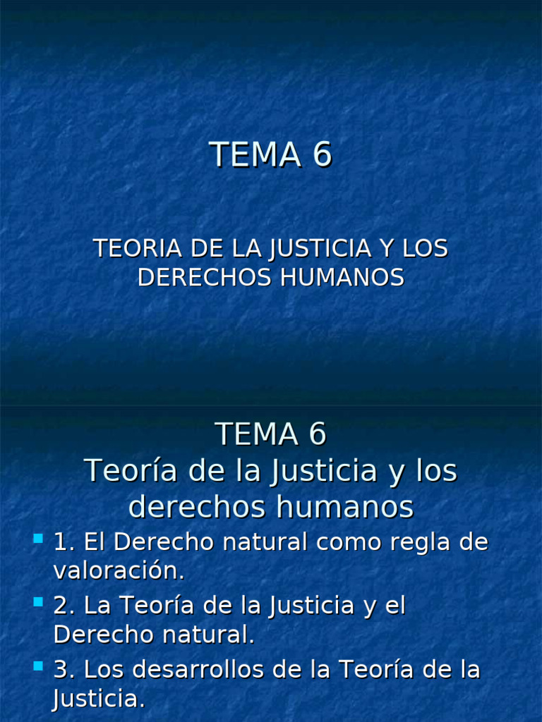 Tema 6 Teoría de la Justicia y los derechos humanos | PDF | Derechos ...
