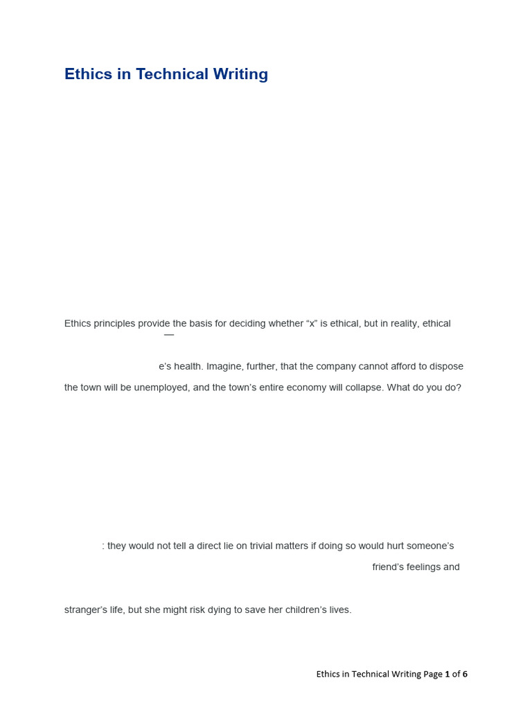 Ethical Considerations in Technical Writing | PDF | Bias | Chart