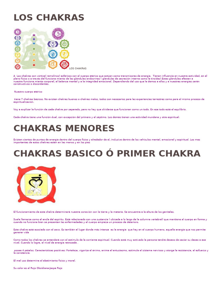 Funciones y Equilibrio de los Chakras | PDF | Mente | Chakra