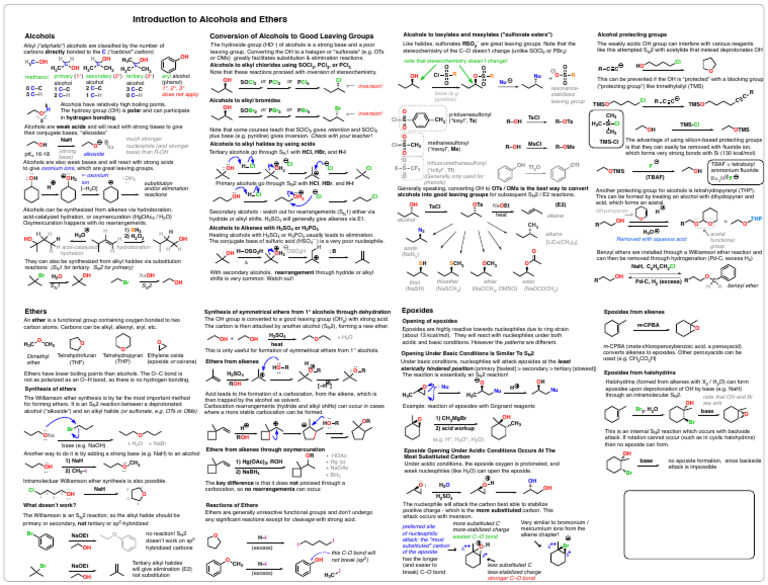 Alcohols & Ethers | PDF | Ether | Alkene