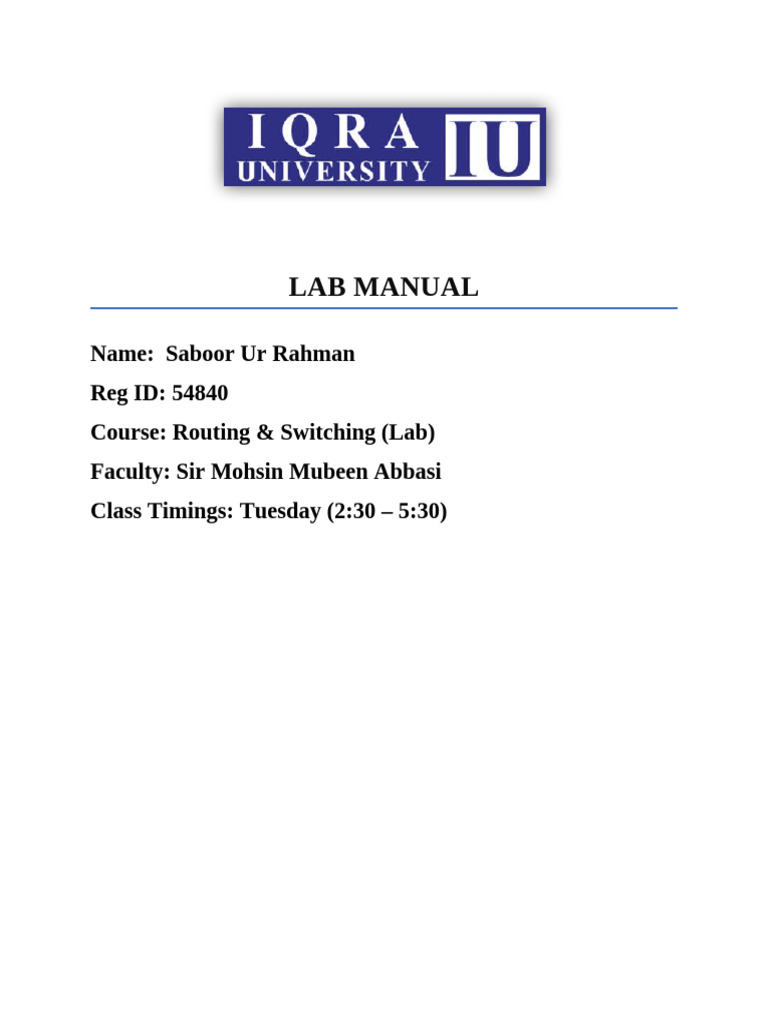 Networking Lab Guide | PDF | Router (Computing) | Computer Network