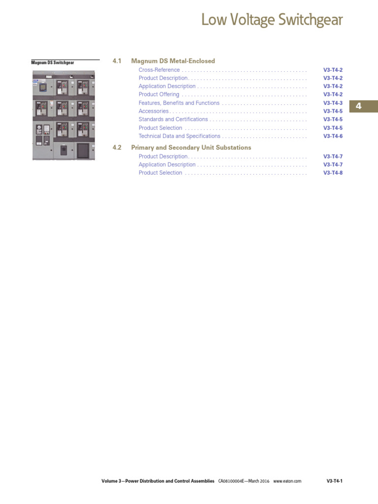 Low Voltage Switchgear Catalog Vol03 Tab04 Ca08100004e | PDF ...